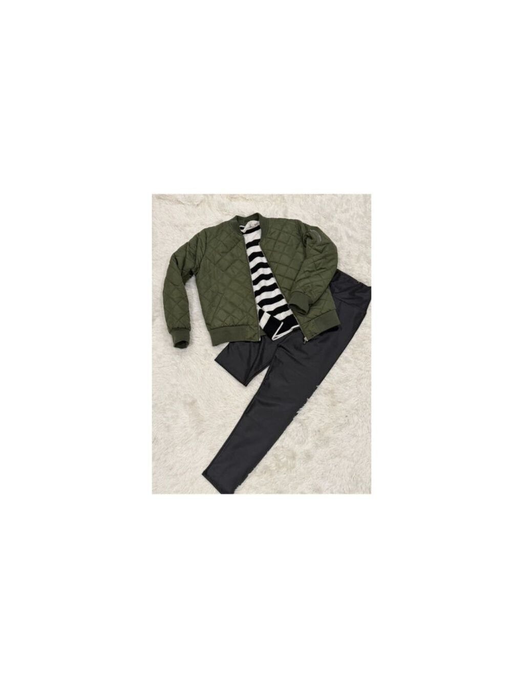 Faded Glory Green Bomber Jacket - Size Large (VGUC) - Picture 4 of 4